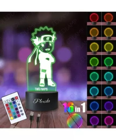 Lampka Nocna 3D LED LAMP Prezent dla fana Anime Naruto Chibi  2