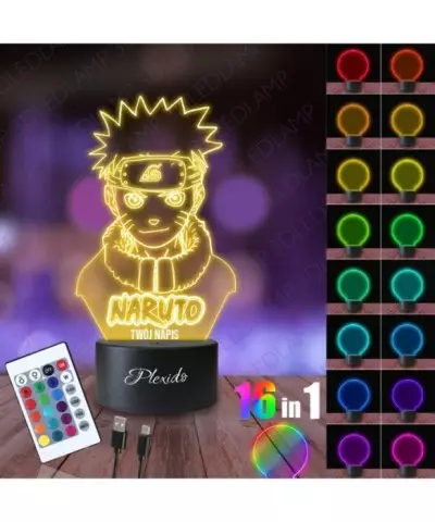 Lampka Nocna 3D LED LAMP Dla fana Anime Naruto Napis 2