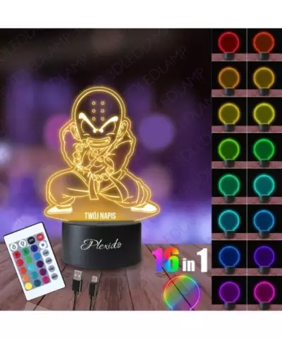 Lampka Nocna 3D LED LAMP Prezent dla fana Anime Dragon Ball Dragon Ball Krillin 2