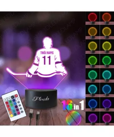 Lampka Nocna 3D LED LAMP Hobby Sport Hokej Zawodnik Hokeja 2