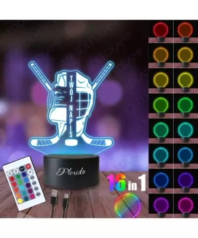Lampka Nocna 3D LED LAMP Dla Fana Hokej Kije Hokejowe 2