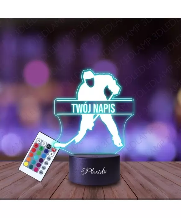 Lampka Nocna 3D LED LAMP Hokej Zawodnik Hokeja