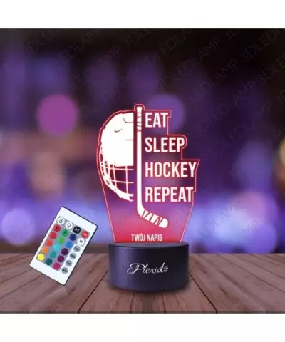 Lampka Nocna 3D LED LAMP Hokej Kij Kask