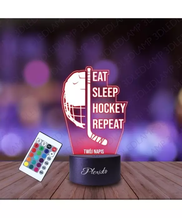 Lampka Nocna 3D LED LAMP Hokej Kij Kask