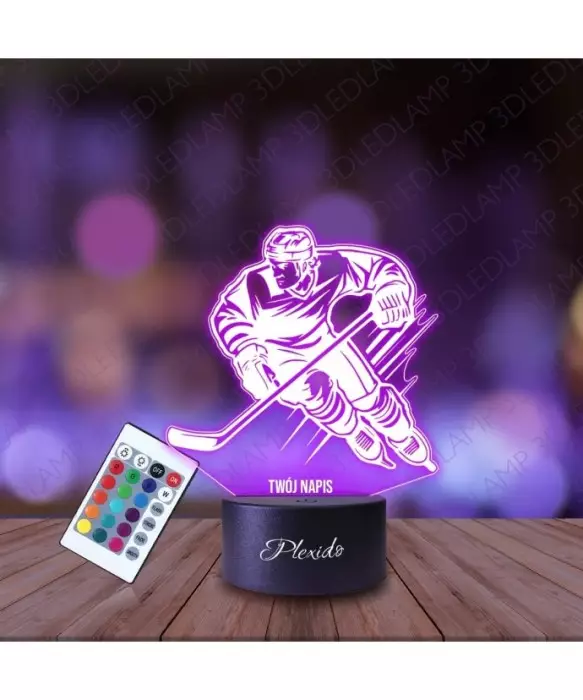 Lampka Nocna 3D LED LAMP Hokej Zawodnik