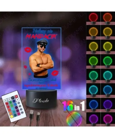 Lampka Nocna 3D LED LAMP z Nadrukiem UV Prezent na Dzień Kobiet Urodziny Mandacik 2