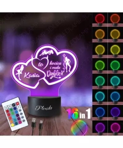 Lampka Nocna 3D LED LAMP Prezent na Dzień Kobiet dla Dziewczyny Diablica 2