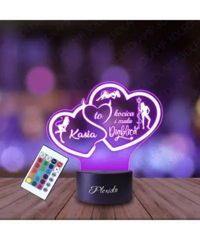 Lampka Nocna 3D LED LAMP Prezent na Dzień Kobiet dla Dziewczyny Diablica