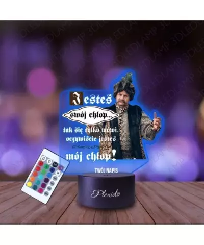 Lampka Nocna 3D LED LAMP z Nadrukiem UV Prezent na Dzień Mężczyzny Swój Chłop