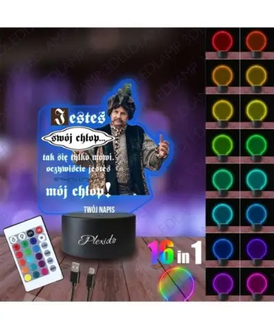 Lampka Nocna 3D LED LAMP z Nadrukiem UV Prezent na Dzień Mężczyzny Swój Chłop 2