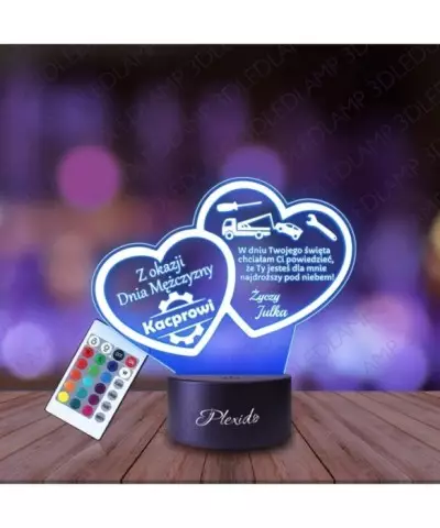 Lampka Nocna 3D LED LAMP Prezent Dzień Mężczyzny Serca Mechanik