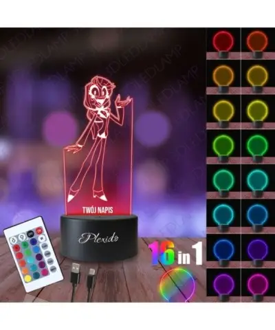 Lampka Nocna 3D LED LAMP Hazbin Hotel Charlie 2