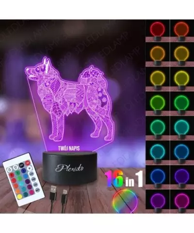 Lampka Nocna 3D LED LAMP Pies Shiba Inu Mandala 2