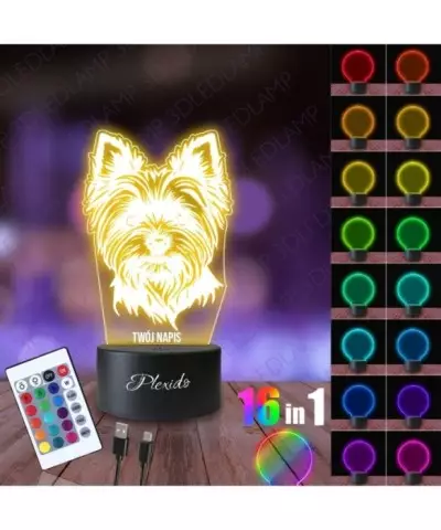 Lampka Nocna 3D LED LAMP Pies York Yorkshire Terier 2