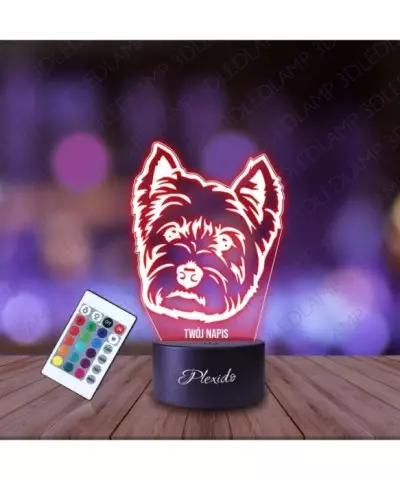 Lampka Nocna 3D LED LAMP Pies York Terier
