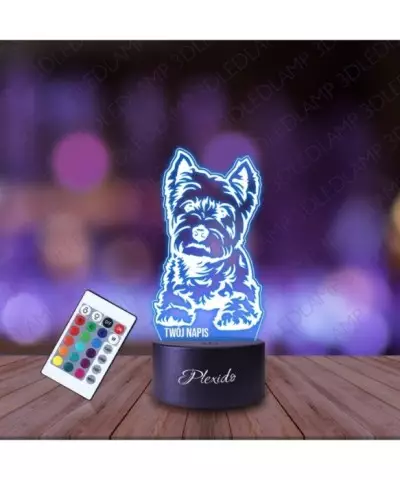Lampka Nocna 3D LED LAMP Pies Yorkshire Terier