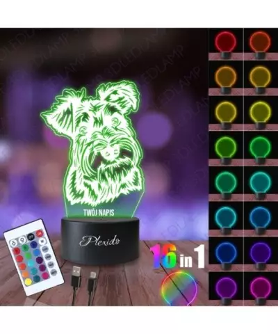 Lampka Nocna 3D LED LAMP Pies Sznaucer Miniaturowy 2