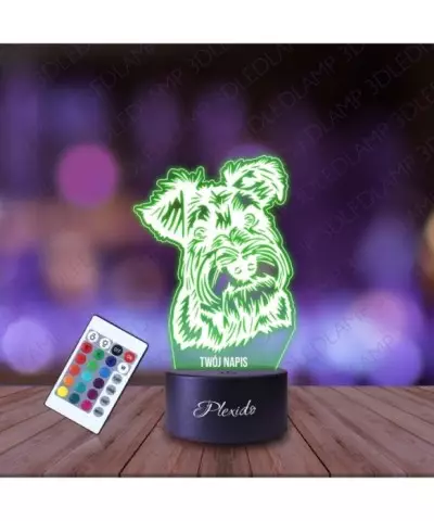 Lampka Nocna 3D LED LAMP Pies Sznaucer Miniaturowy