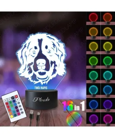 Lampka Nocna 3D LED LAMP Pies Berneńczyk Pasterski 2