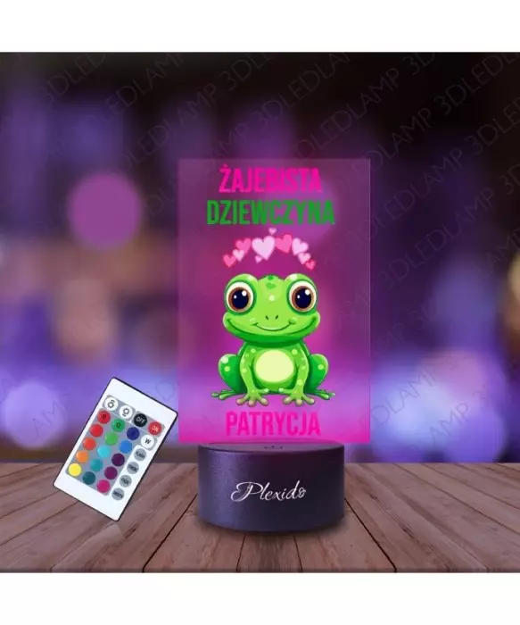 Lampka Nocna 3D LED LAMP z Nadrukiem UV Prezent na Dzień Kobiet Urodziny Żabka