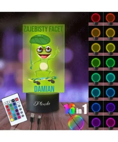 Lampka Nocna 3D LED LAMP z Nadrukiem UV Prezent na Dzień Mężczyzny Urodziny Żabka 2