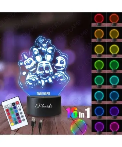 Lampka Nocna 3D LED LAMP Five Nights at Freddy's FNAF Drużyna
