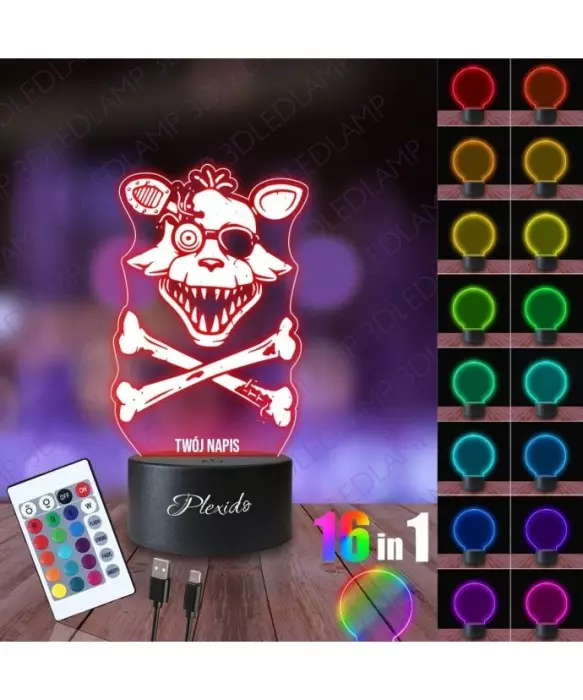 Lampka Nocna 3D LED LAMP Five Nights at Freddy's FNAF Foxy 2