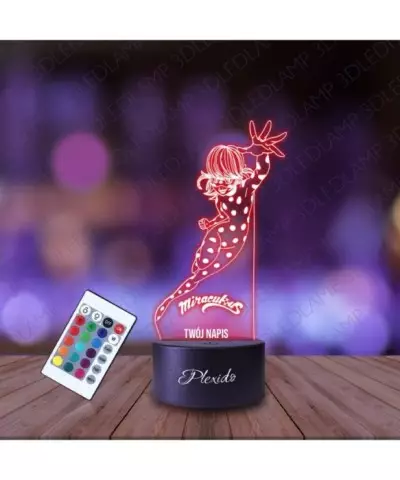 Lampka Nocna 3D LED LAMP Bajka Miraculus Biedronka Marinette
