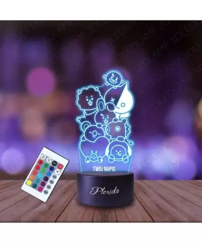 Lampka Nocna 3D LED LAMP K-Pop Zespół BTS Pluszaki