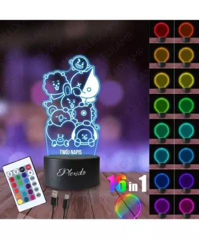 Lampka Nocna 3D LED LAMP K-Pop Zespół BTS Pluszaki 2