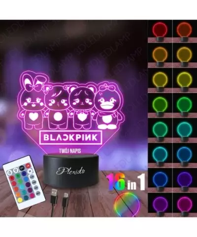 Lampka Nocna 3D LED LAMP K-Pop Zespół Black Pink 2