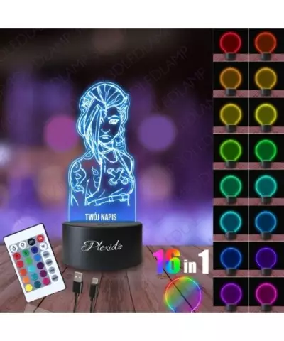 Lampka Nocna 3D LED LAMP Arcane Vi - League of Legends Jinx 2