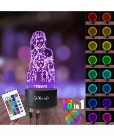 Lampka Nocna 3D LED LAMP Arcane Vi - League of Legends Jinx Powder 2