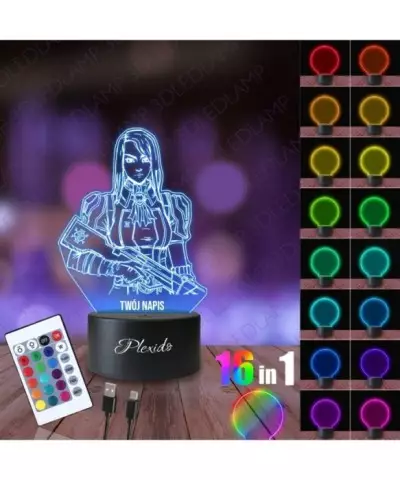 Lampka Nocna 3D LED LAMP Arcane Vi - League of Legends Caitlyn 2