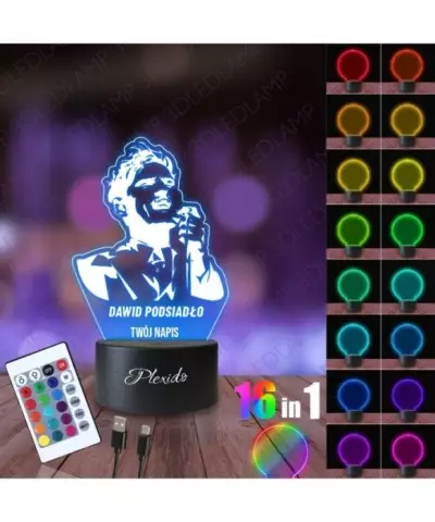 Lampka Nocna 3D LED LAMP Prezent dla Fana Pop Muzyka Dawid Podsiadło 2