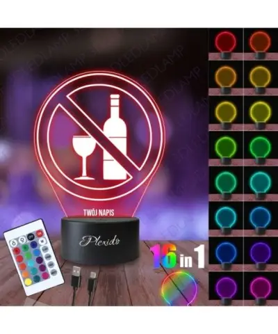 Lampka Nocna 3D LED LAMP Anonimowi Alkoholicy AA Token 2