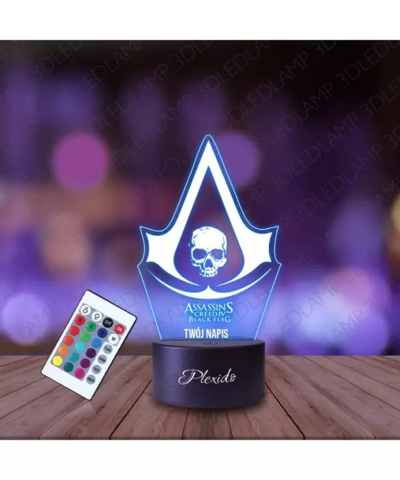 Lampka Nocna 3D LED LAMP Gra Assassin's Creed Black Flag Logo