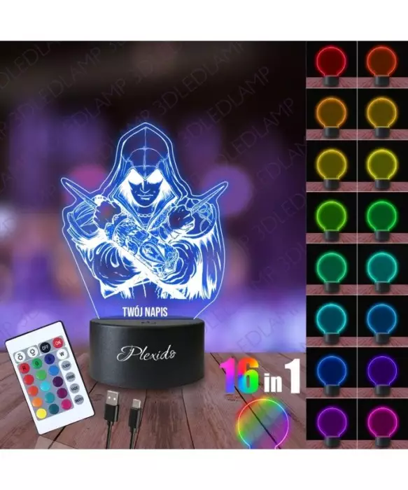 Lampka Nocna 3D LED LAMP Gra Assassin's Creed Creed Ezio 2