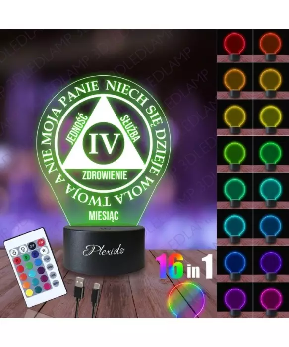 Lampka Nocna 3D LED LAMP Anonimowi Alkoholicy Token 2