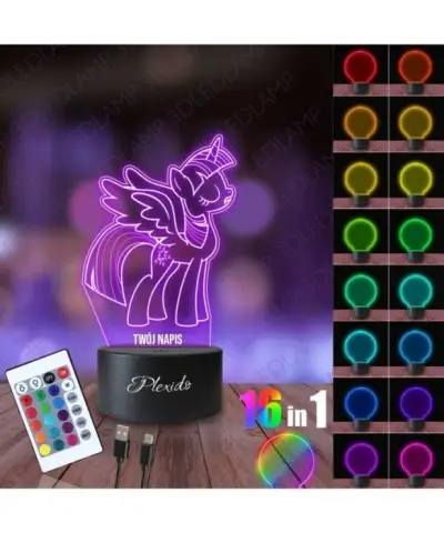 Lampka Nocna 3D LED LAMP Bajka My Little Pony Twilight Sparkle Alikorn 2