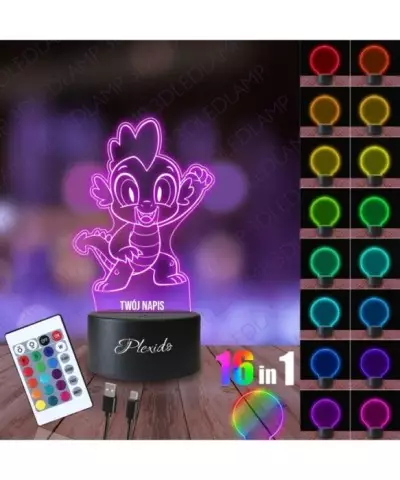Lampka Nocna 3D LED LAMP Bajka My Little Pony Spike Smok 2