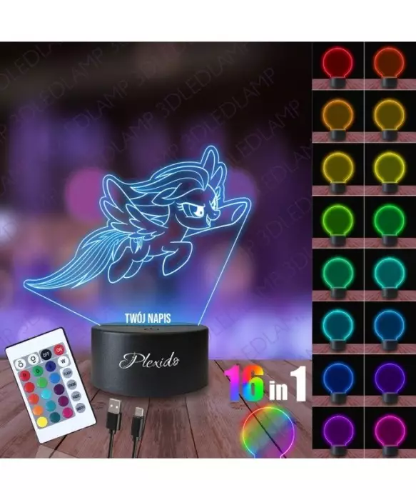 Lampka Nocna 3D LED LAMP Bajka My Little Pony Rainbow Dash Kucyk 2