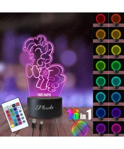 Lampka Nocna 3D LED LAMP Bajka My Little Pony Pinkie Pie Kucyk 2