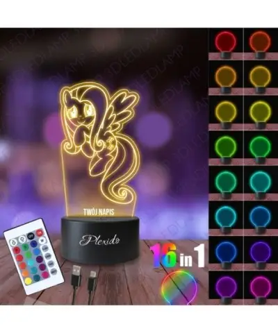 Lampka Nocna 3D LED LAMP Bajka My Little Pony Fluttershy Kucyk 2