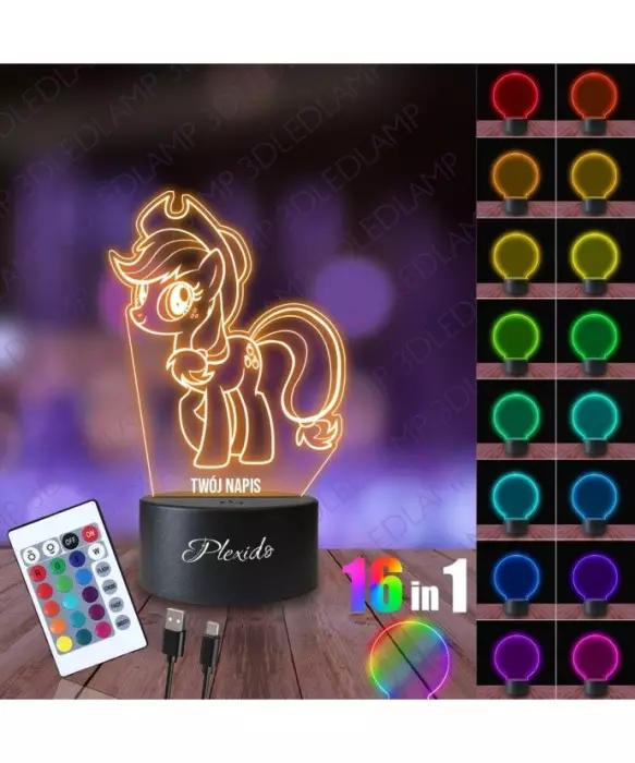 Lampka Nocna 3D LED LAMP Bajka My Little Pony Apple Jack Kucyk 2