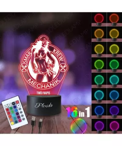 Lampka Nocna 3D LED LAMP Mechanik Kobieta 2