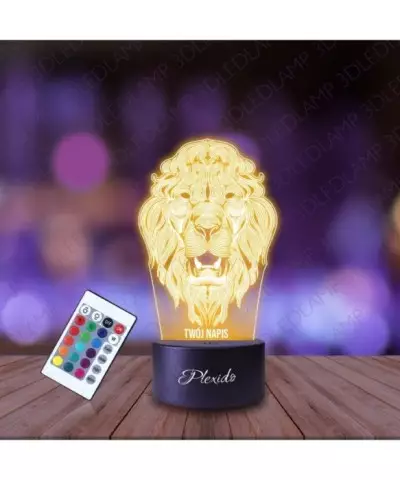 Lampka Nocna 3D LED LAMP Lew Mandala