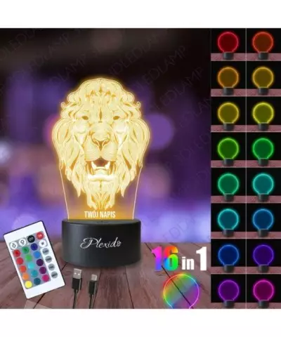 Lampka Nocna 3D LED LAMP Lew Mandala 2