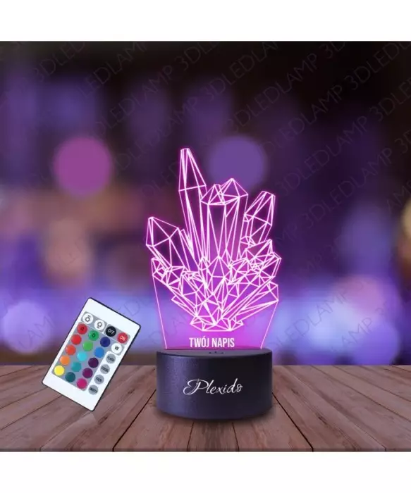 Lampka Nocna 3D LED LAMP Kryształy Kamienie Szlachetne