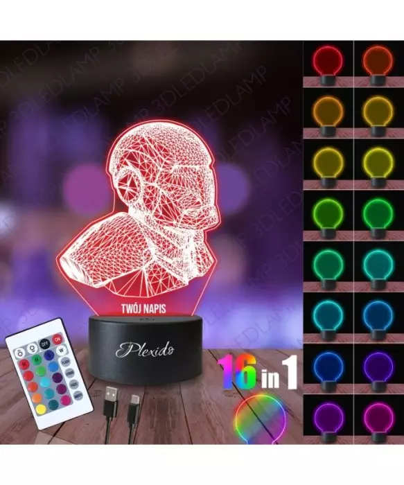 Lampka Nocna 3D LED LAMP Iron Man Tony Stark Marvel 2